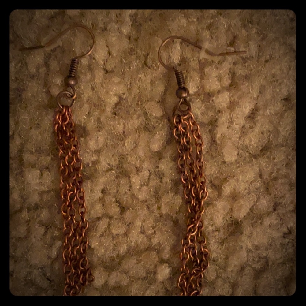 Copper chains earrings